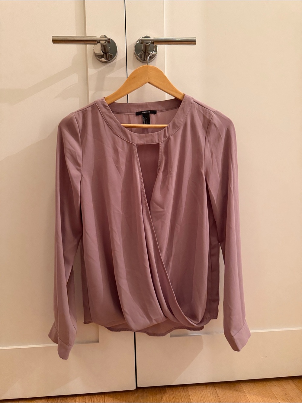 Forever 21 Mauve Draped Wrap-Front Blouse